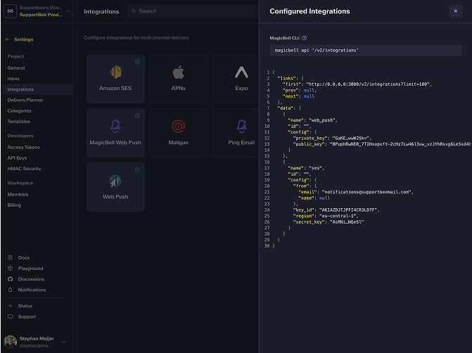 MagicBell Dashboard