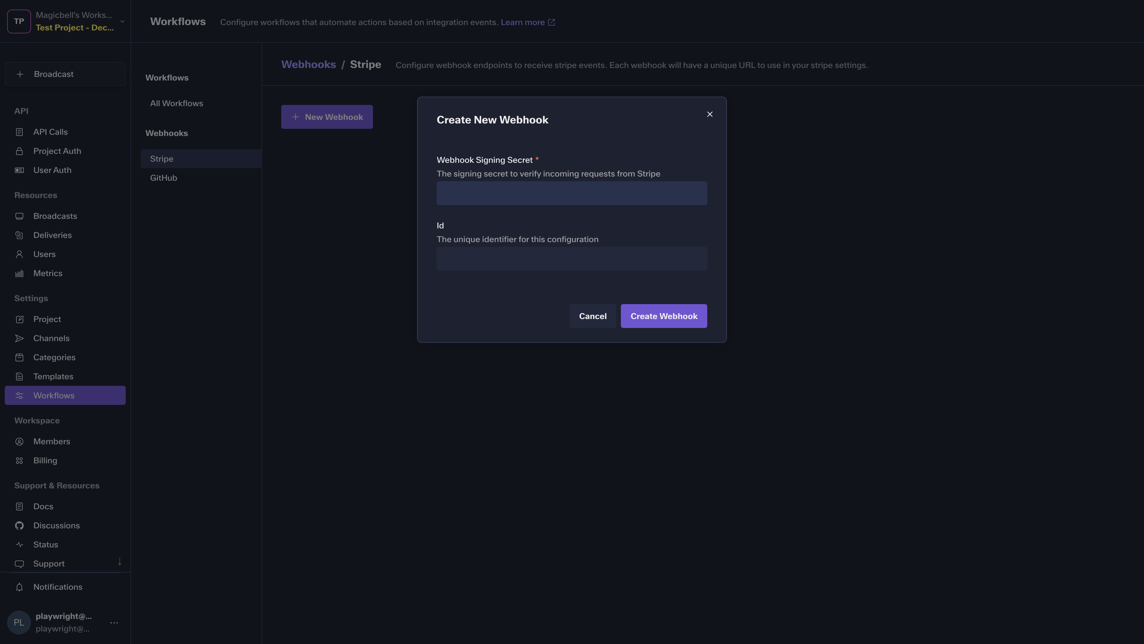 MagicBell Stripe provider page